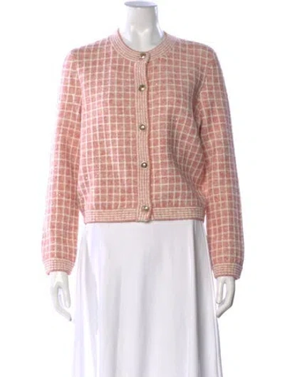 Pre-owned Maje Plaid Print Crew Neck Sweater