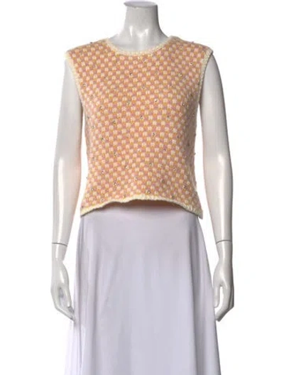 Pre-owned Maje Plaid Print Crew Neck Sweater In Metallic/neutrals