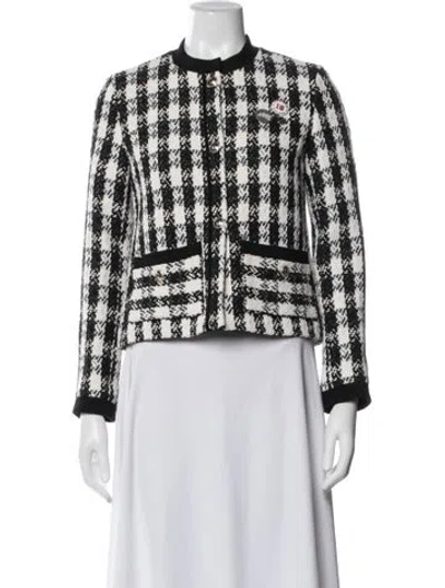 Pre-owned Maje Plaid Print Evening Jacket W/ Tags In Multi