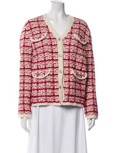 Pre-owned Maje Plaid Print Evening Jacket W/ Tags In Red