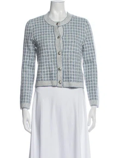 Pre-owned Maje Plaid Print Jacket In Blue