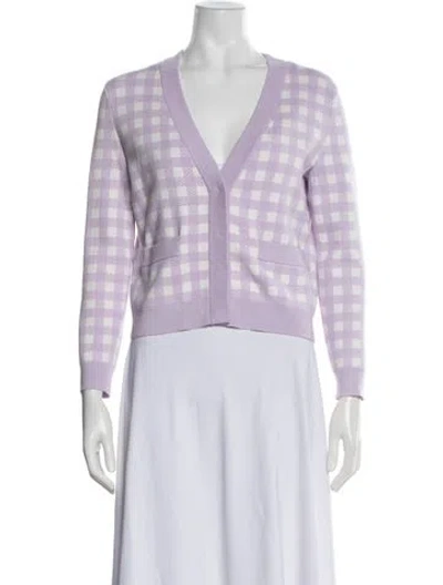 Pre-owned Maje Plaid Print Jacket In Purple