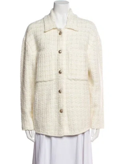 Pre-owned Maje Plaid Print Jacket W/ Tags In Neutral