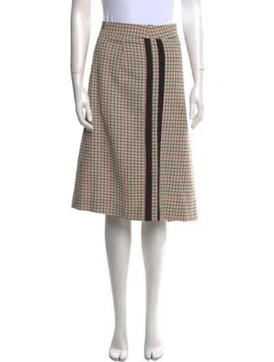 Pre-owned Maje Plaid Print Knee-length Skirt In Neutral