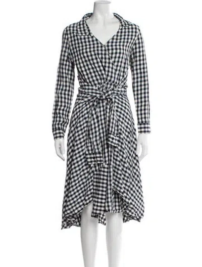 Pre-owned Maje Plaid Print Long Dress In Multi