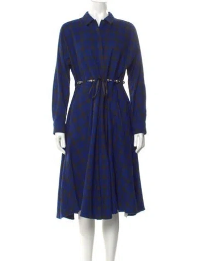 Pre-owned Maje Plaid Print Midi Length Dress In Multi