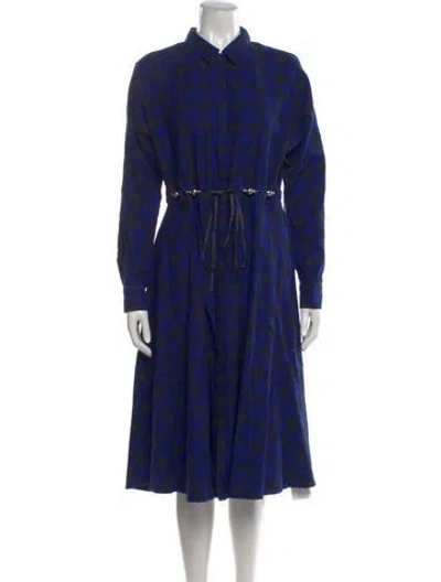 Pre-owned Maje Plaid Print Midi Length Dress In Multi