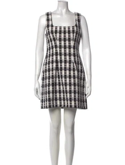 Pre-owned Maje Plaid Print Mini Dress In Black