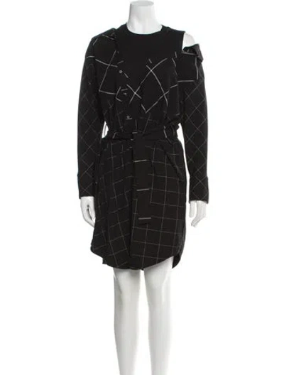 Pre-owned Maje Plaid Print Mini Dress In Black