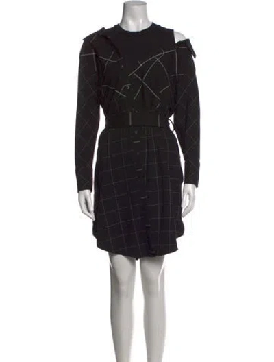 Pre-owned Maje Plaid Print Mini Dress In Black