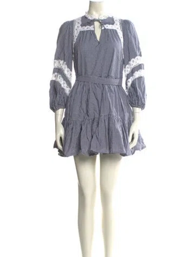 Pre-owned Maje Plaid Print Mini Dress In Blue