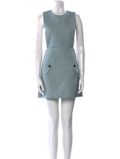 Pre-owned Maje Plaid Print Mini Dress In Blue