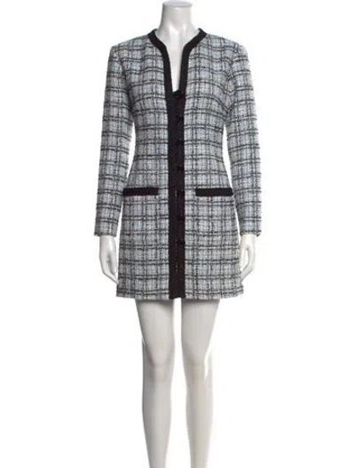 Pre-owned Maje Plaid Print Mini Dress In Blue