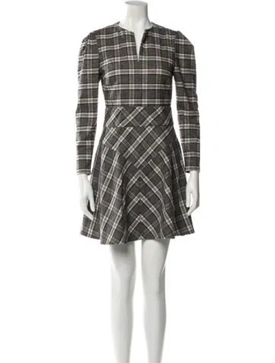 Pre-owned Maje Plaid Print Mini Dress In Gray