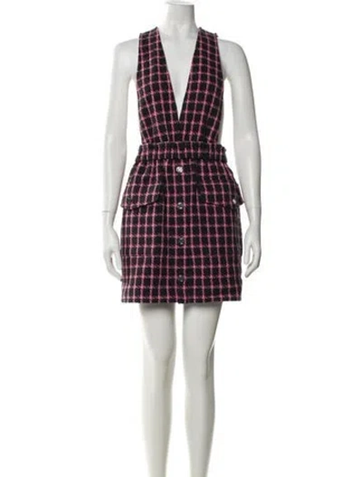 Pre-owned Maje Plaid Print Mini Dress In Multi