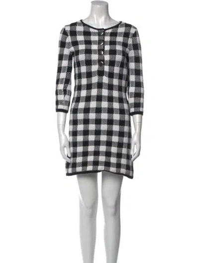 Pre-owned Maje Plaid Print Mini Dress In Multi