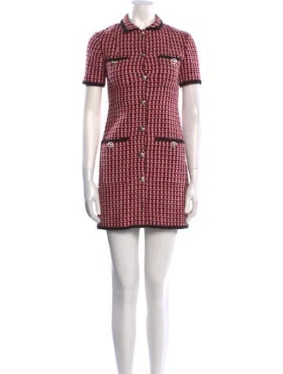 Pre-owned Maje Plaid Print Mini Dress In Multi