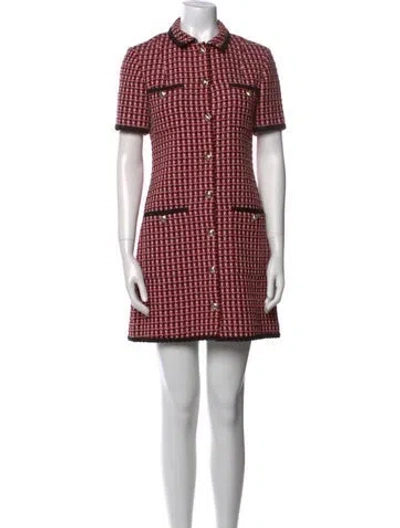 Pre-owned Maje Plaid Print Mini Dress In Multi