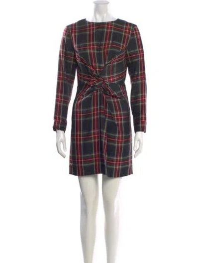 Pre-owned Maje Plaid Print Mini Dress In Multi