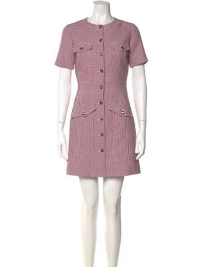 Pre-owned Maje Plaid Print Mini Dress In Multi