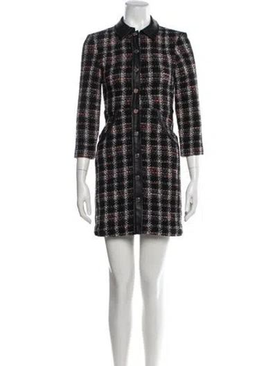 Pre-owned Maje Plaid Print Mini Dress In Multi