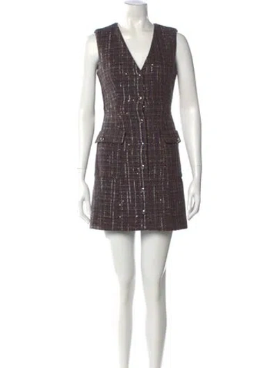 Pre-owned Maje Plaid Print Mini Dress W/ Tags In Multi