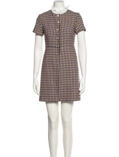 Pre-owned Maje Plaid Print Mini Dress W/ Tags In White