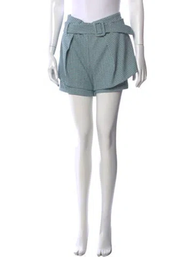 Pre-owned Maje Plaid Print Mini Shorts In Blue