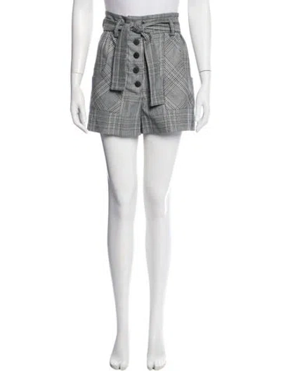 Pre-owned Maje Plaid Print Mini Shorts In Gray