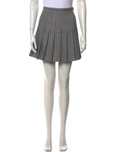 Pre-owned Maje Plaid Print Mini Shorts In Grey