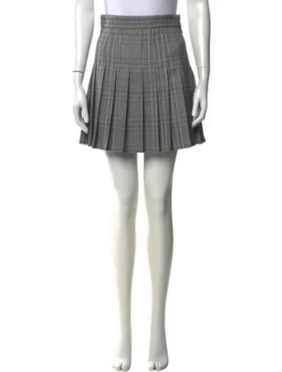 Pre-owned Maje Plaid Print Mini Shorts In Grey