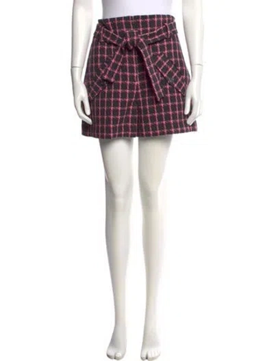 Pre-owned Maje Plaid Print Mini Shorts In Multi