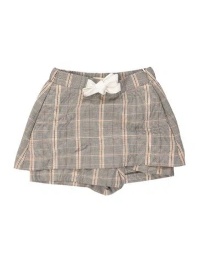 Pre-owned Maje Plaid Print Mini Shorts In Multi