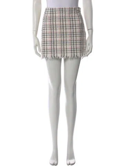 Pre-owned Maje Plaid Print Mini Shorts In Neutral