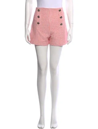 Pre-owned Maje Plaid Print Mini Shorts In Red