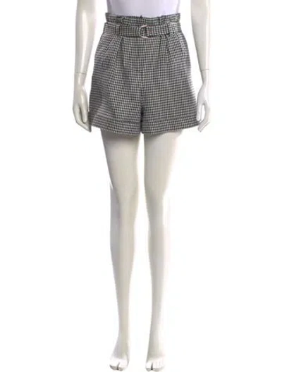 Pre-owned Maje Plaid Print Mini Shorts In White