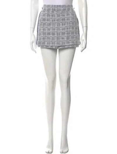Pre-owned Maje Plaid Print Mini Shorts In White