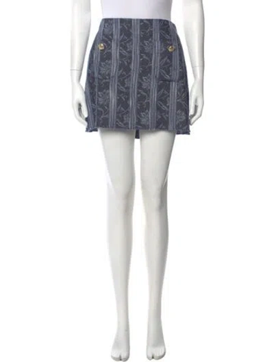 Pre-owned Maje Plaid Print Mini Skirt In Black