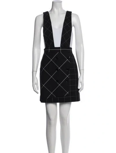 Pre-owned Maje Plaid Print Mini Skirt In Black