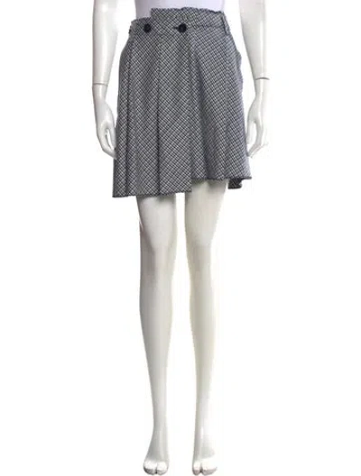 Pre-owned Maje Plaid Print Mini Skirt In Black
