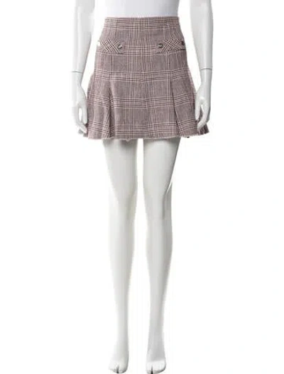 Pre-owned Maje Plaid Print Mini Skirt In Blue
