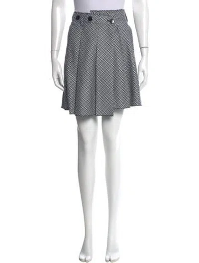Pre-owned Maje Plaid Print Mini Skirt In Blue