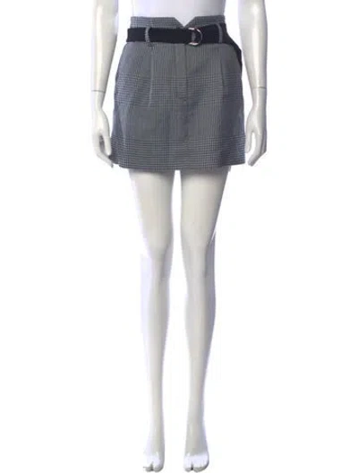 Pre-owned Maje Plaid Print Mini Skirt In Blue