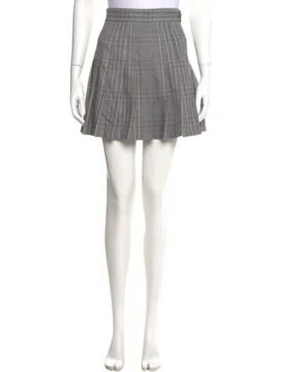 Pre-owned Maje Plaid Print Mini Skirt In Gray