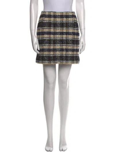 Pre-owned Maje Plaid Print Mini Skirt In Multi