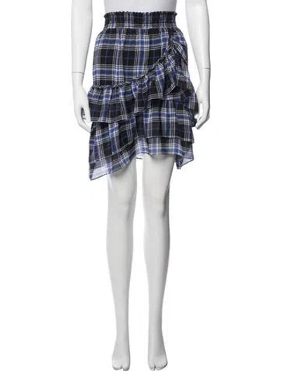 Pre-owned Maje Plaid Print Mini Skirt In Multi
