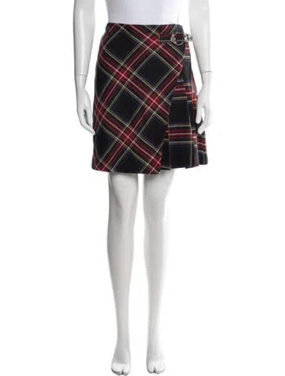 Pre-owned Maje Plaid Print Mini Skirt In Multi