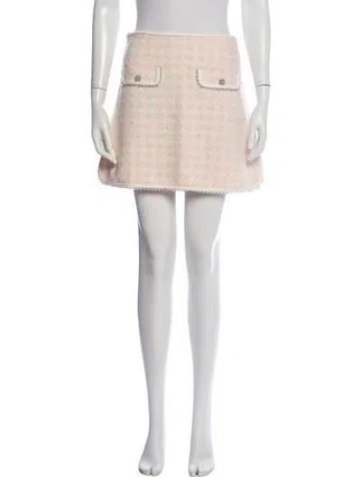 Pre-owned Maje Plaid Print Mini Skirt In Neutral