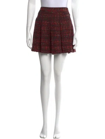 Pre-owned Maje Plaid Print Mini Skirt In Pink