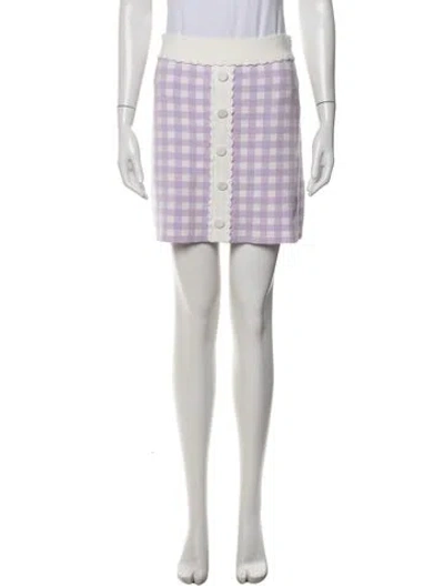 Pre-owned Maje Plaid Print Mini Skirt In Purple